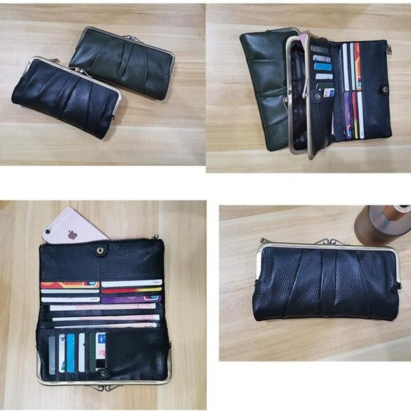 Soft Leather Wallets for Women Compact Bifold RFID Clutch Wallet Ladies Coin Pur - Picture 8 of 8